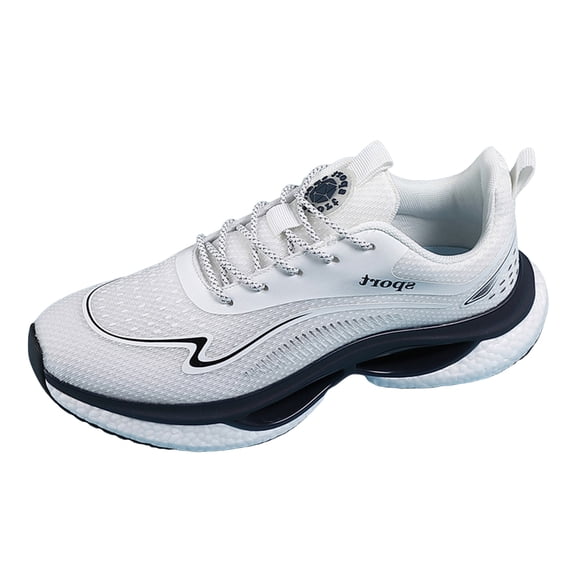 Running Shoes for Women Comfy Arch Support Lightweight Soft Sole Lace up Sneakers Trendy Breathable Workout Athletic Shoes White Size 7
