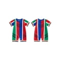 thumbnail image 2 of BemeyourBBs Newborn Baby Boy Girl My First Soccer Season Outfit Cute Infant Baby Football Outfit Summer Romper Clothes Short Sleeve Soccer Theme Contrast Color Jumpsuit Shorts, 2 of 8