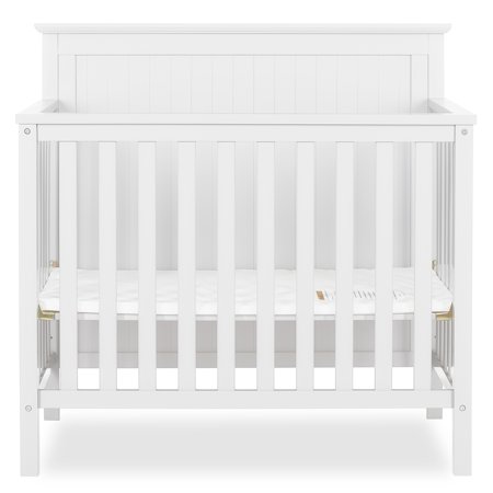 Dream On Me Ava 4-in-1 Convertible Mini Crib, White