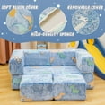 thumbnail image 7 of Baxluxe Folding Toddler Couch, Luminous Toddler Fold Out Couch for Kids, Convertible Toddler Sofa Couch, Modular Toddler Sofa Toddler Play Couch, Combined Kids Sofa for Bedroom, Playroom, Blue, 7 of 7