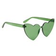 thumbnail image 1 of Heart Shaped Rimless Sunglasses Transparent Frameless Glasses Tinted Eyewear for Women and Girls - Novelty Party Eyewear Verde, 1 of 7
