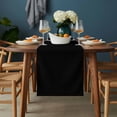 thumbnail image 2 of Black Table Runner - 120 Inch Long, Kitchen Dining Table Runner Dresser Scarves, Solid Color Farmhouse Black Farmhouse Decor for Coffee Tables Wedding Party Banquet, 2 of 8