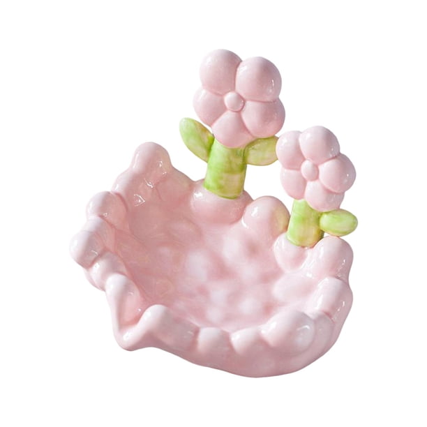Jabonera Jabonera Forma de Flor Accesorios Jabonera Suave Autodrenante Bonita Flor rosa