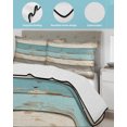 thumbnail image 4 of Farmhouse Blue Grey Brown Twin Size Down Alternative Comforter, Lightweight Comforter Quilt Bedding Set with Pillow Shams Vintage Ombre Wooden All Seasons Bed Comforter Duvet Insert 68"x86", 4 of 7