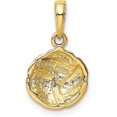 thumbnail image 3 of 10K Yellow Gold Solid Satin Diamond -Cut Volleyball Charm - 10mm, 3 of 6