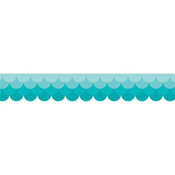 Ombre Turq Scallops Border - Pack of 3