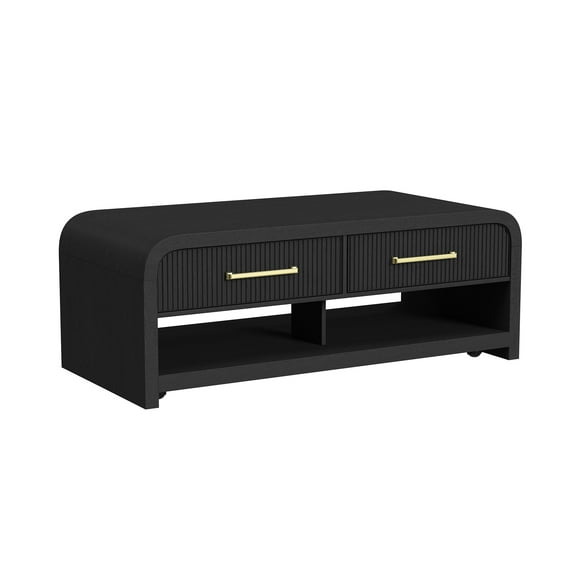 Picket House Furnishings Woodridge Coffee Table with Casters in Black with Grain