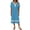 Sky Blue, variant on QUNYINEY Casual Summer Womens Dresses Lace Blue Midi Short Sleeve A Line Dress Loose Fit Vacation Beach V Neck Dresses