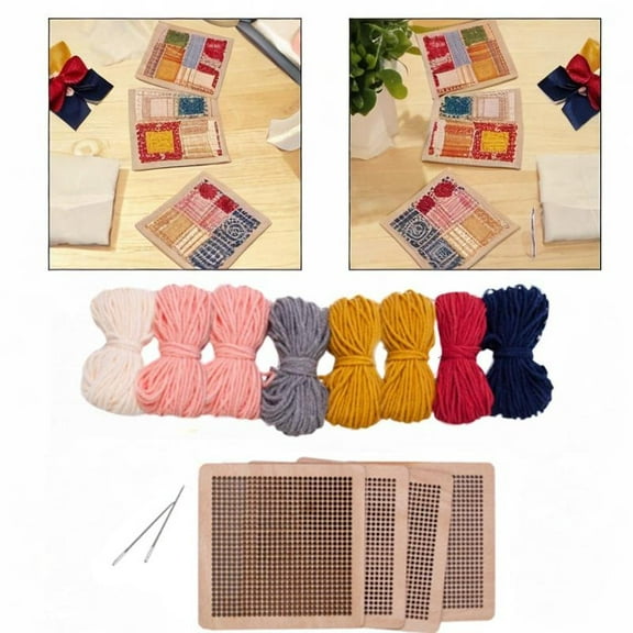 Abbraccia Coaster Latch Hook Kits Needlework Cup Pad Making Set for Beginners Children