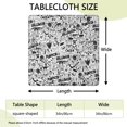 thumbnail image 2 of Halloween Doodle Pattern Square Fitted Tablecloth with Elastic Edge,Square Table Cover,Washable Elastic Table Cover for Home Kitchen Party Decor 34"x34", 2 of 6