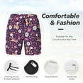 thumbnail image 3 of Yiaed Cute Squirrel Floral Print Mens Swim Trunks Bathing Suit Compression Liner Beach Swim Shorts Swimwear Quick Dry Zipper Pocket No-Chafing Board Short-Small, 3 of 6