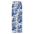 thumbnail image 4 of Blue Willow Chinoiserie Blue And White Porcelain Inspiration Pajama Pants Comfortable Elastic Waist Pajamas Fashion Sleepwear Bottoms Plus Size Homewear, 4 of 6
