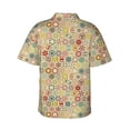 thumbnail image 3 of Picia Retro Geometry Gentle Cotton Regular Fit Short Sleeve Casual Hawaiian Shirt for Men-Large, 3 of 9