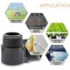 thumbnail image 4 of Conector de boquilla hexagonal de PVC CHAO con Rosca BSP macho de 1-1/4' de color negro a casquillo deslizante de 40 mm, 4 of 4