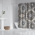 thumbnail image 2 of Gray Floral Mandala and Leaf Pattern Shower Curtain 84"x72" ,Bathroom Decorative Shower Curtains Set with 12 Hooks,Modern Waterproof Washable Shower Curtain, 2 of 6