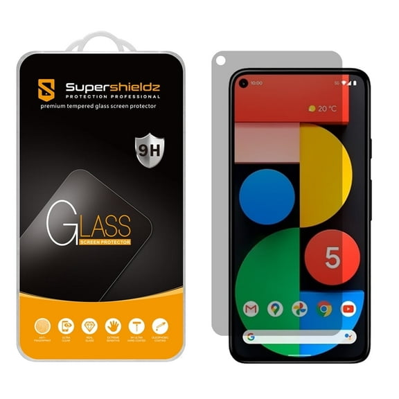 [2-Pack] Supershieldz for Google Pixel 5 Privacy Anti-Spy Tempered Glass Screen Protector, Anti-Scratch, Anti-Fingerprint, Bubble Free