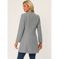 thumbnail image 4 of Abrigo largo elegante de invierno para mujer con cuello en V y un solo pecho Gris S, 4 of 6