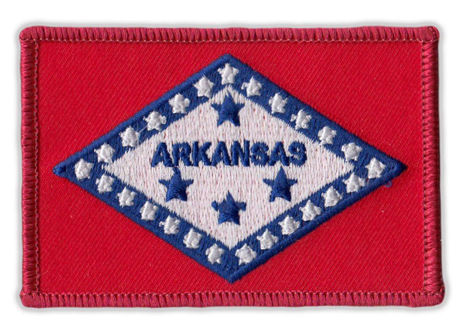 Arkansas State Flag Motorcycle Jacket Embroidered Patch
