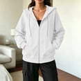 thumbnail image 5 of Womens Comfort Fit Zip Up Hoodie Casual Soft Travel Hoody Sweatshirts, L, 5 of 6
