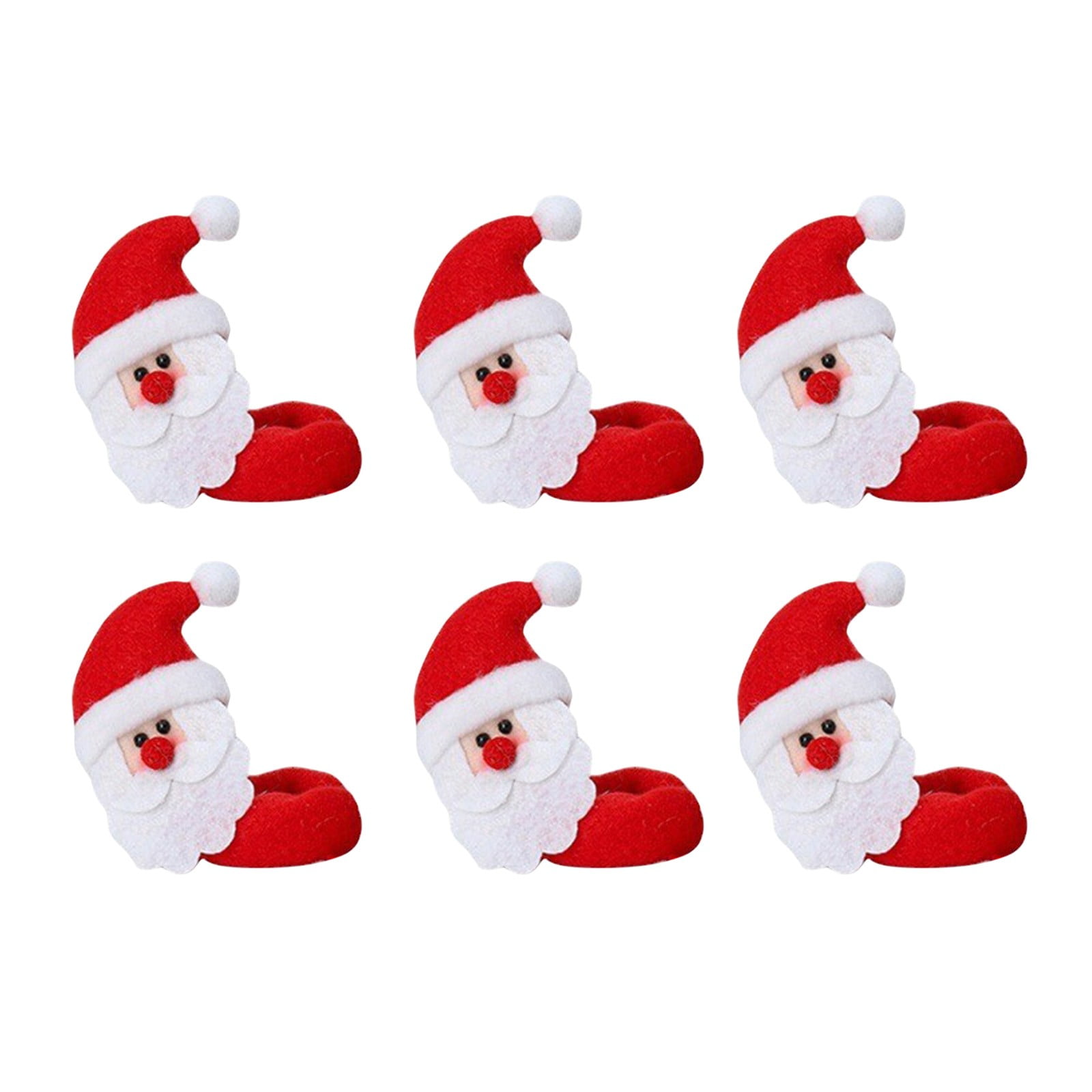 6 pcs Tuzech Santa Claus Cap Chair Cover Set of 6 PCS Snowman Red Hat Chair Back Covers Non Woven Chair Back Cover Sets Christmas Dinner Decorations