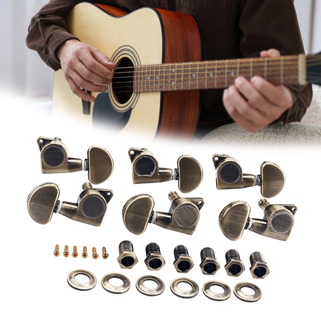 6Pcs Metal Guitar Tuning Machine Head String Tuners Replacement Guitar Strings Tuning Peg Guitars Accessory