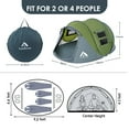 thumbnail image 2 of Tiendas de campaña emergentes para acampar Tiendas de campaña militares emergentes impermeables para 4 personas Tiendas de campaña emergentes militares Tienda de campaña para acampar Tiendas de campañ, 2 of 5