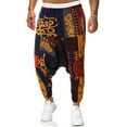 thumbnail image 2 of WEAIXIMIUNG Mens Overalls for Work Men's Hop Loose Linen Harlan Low Rise Jogging Sweatpants, 2 of 9