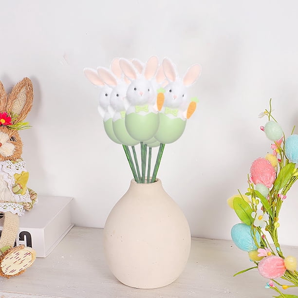 Xihbxyly Rama de Pascua con Diseño de Conejito y Huevo, Ideal para Hacer Ramos, Decoración Festiva para El Hogar y La Oficina, Accesorio Primaveral, Fácil de Montar, Incluye 1 Pieza.