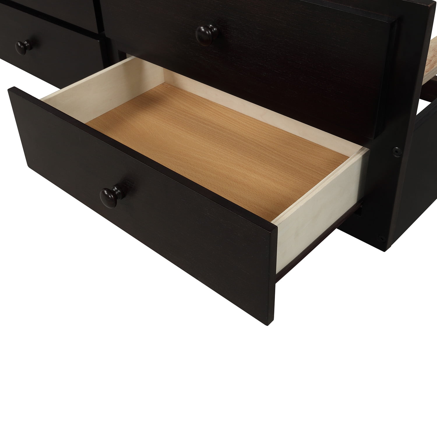 Private Jungle Twin Bunk Beds with Trundle and Ladder, Twin Loft Beds with 3 Drawers for Kids, Espresso