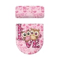 thumbnail image 5 of HELLHERO Owl Heart Stretch Soft Toilet Seat Cover Set, Polyester Fabric, Washable Bathroom Toilet Lid Cover Set, Elastic Edge, Machine Washable, 5 of 8