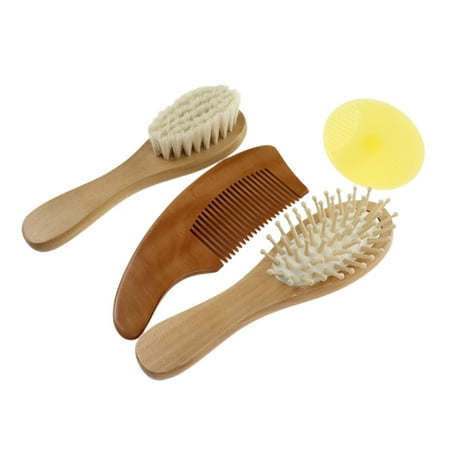 Soimiss 4pcs of Soft Baby Brush Synthetic Material Portable for Hair Care