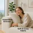 thumbnail image 5 of 2-Piece Full-Foam Modular Couch, 96" Bouclé Sectional with Plush Pillows, Contemporary Rounded Arms, Compressed Pack, Cream, 5 of 9