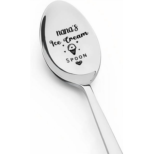 Grandma Christmas Birthday Gifts for Women Grandmom Nana's Ice Cream Spoon for Granny Grammy Long Distance Relationship Giftsfor Grandma Gift from Grandson Granddaughter Nana Gigi Ice Cream Lover Gift