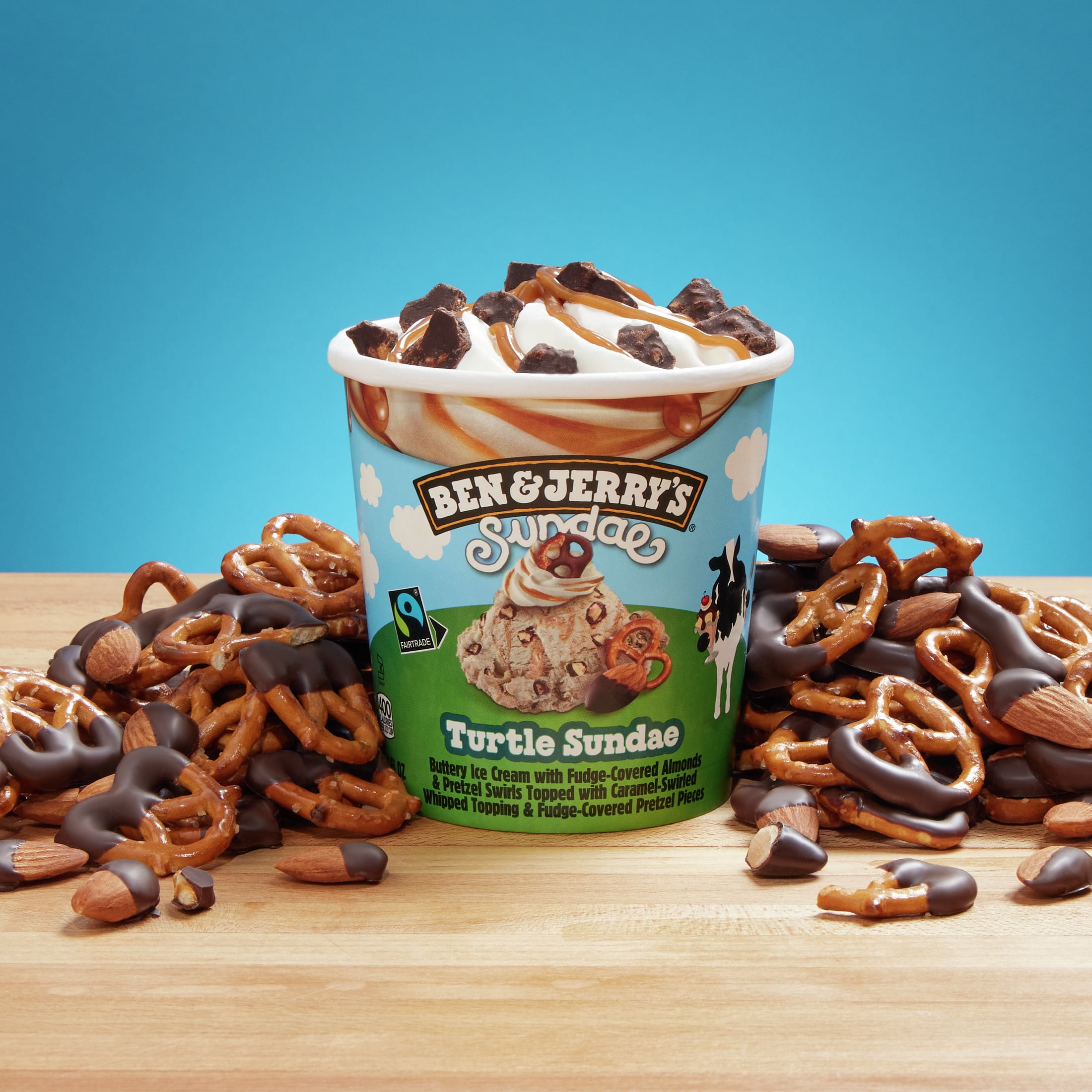 Ben & Jerry's Turtle Sundae Ice Cream Frozen Desserts, 14.4 fl oz