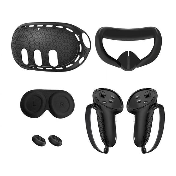 Protective Cover Set Compatible with Meta Quest 3 for Oculus Quest 3 Silicone VR Accessories Protective Cover, VR Headset Shell Cover, Controller Grips Cover, VR Silicone Face Pad Cover