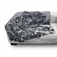 thumbnail image 3 of Nautical Soft Flannel Fleece Throw Blanket, Kraken Octopus Tentacles Ship Sail Old Boat in Ocean Waves, Cozy Plush for Indoor and Outdoor Use, 70" x 90", Indigo Purpleblue, by Ambesonne, 3 of 6