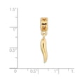 thumbnail image 3 of Italian Horn Dangle Charm .925 Sterling Silver Gold Plated Reflection Beads - QRS1377GP, 3 of 4