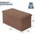 thumbnail image 3 of SSyao 30 Inch Storage Ottoman Bench, 24 Gal. Folding Ottoman Footrest, End of Bed Bench, Rectangle Foot Stool, Supports 600 lbs, for Bedroom, Living Room, Entryway, Hallway, Brown, 3 of 9