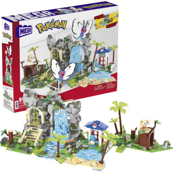 MEGA Pokemon Building Toy Kit Jungle Voyage (1362 Pieces) with 4 Action Figures for Kids