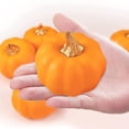 thumbnail image 2 of Bewildely 12 Uds modelo Artificial casa jardín interior exterior accesorio decorativo manualidades DIY suministros festivos Mini figurita Kits de decoración para fiestas Naranja, 2 of 6