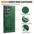 thumbnail image 6 of Dteck Magnetic Leather Case for Samsung Galaxy S25 Ultra,Shockproof TPU Bumper Compatible with Mag-safe Adjustable Kickstand Back Protective Cover for Galaxy S25 Ultra,Darkgreen, 6 of 8