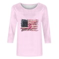 thumbnail image 7 of Nfurl Plus Size Breast Cancer Awareness Shirts for Women Flag Pink Ribbon Graphic Tees Loose Fit 3/4 Sleeve Crewneck Tee Tops Pink XL, 7 of 7