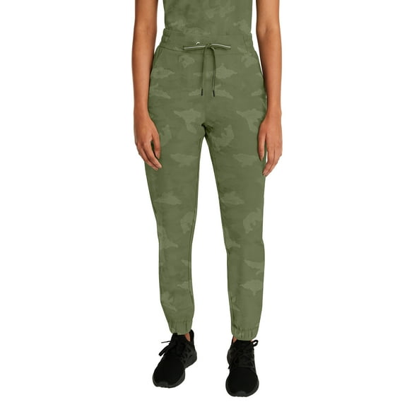 Healing Hands Scrubs for Women Jogger Camo Pant Tate 5 Pockets Moisture Wicking, Easy Care, 360° Stretch, Quick Dry - 9350, Plus Size, 3XL, Olive