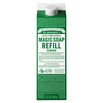 Dr. Bronner's Magic Soap Refill - Almond - Pure-Castile Liquid Soap Carton - 32 oz – for face, body wash, hands