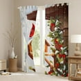 thumbnail image 3 of Homewish Cartoon Red Bird Blackout Curtains Set of 2 (52x84 Each) for Kids, Christmas Robin Animal Window Curtains, Winter Western Festival Curtains and Drapes, Window Curtains Decor, 3 of 6
