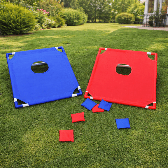 Cornhole Games Set - Foldable Boards with 8 Toss Bags, 22.8x20 Inch Portable Indoor Outdoor Game, Backyard, Garden, Yard Toy for Kids and Adults
