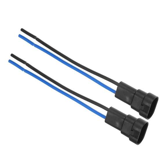 Unique Bargains 2 Pcs Universal 9005 Car LED Bulb Socket Auto Male Wiring Harness Connector Pigtail Plug Metal Black