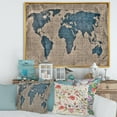 thumbnail image 3 of Designart Ancient Map of The World I FLOAT FRAME WALL ART, 3 of 4