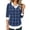 Blue #067, variant on Women's Tops Plaid Loose Fit Long Sleeve Henley Fake Two Piece Casual Lightweight Breathable Spring Fall Blouse, M