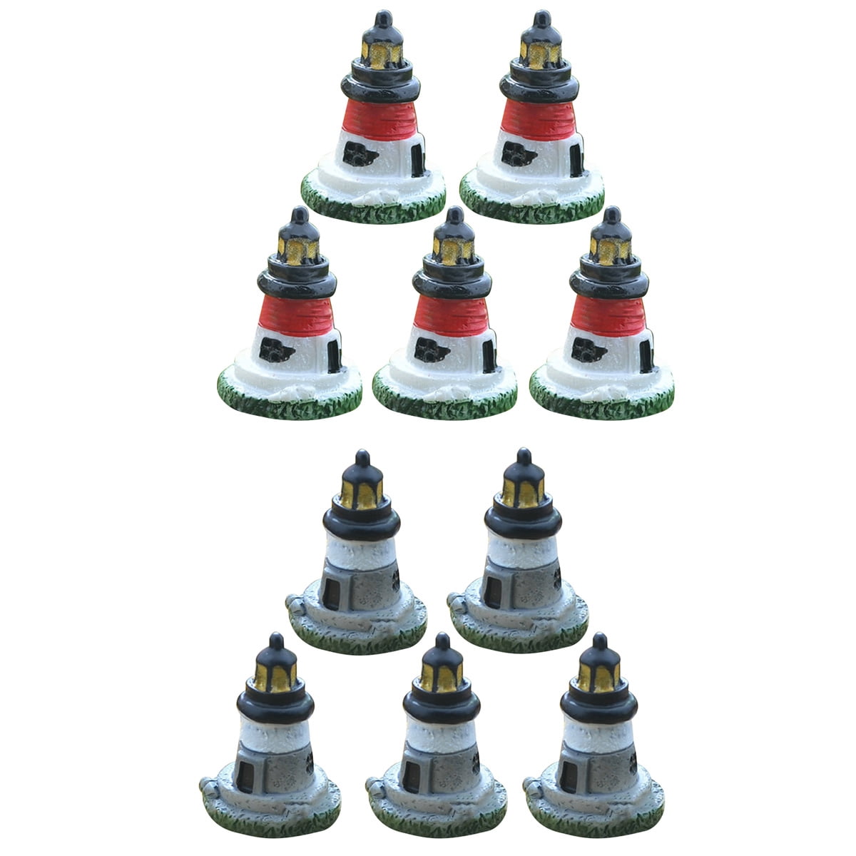 TOPOINT 10Pcs/Set Lighthouse Decor, Miniature Lighthouse Decorative